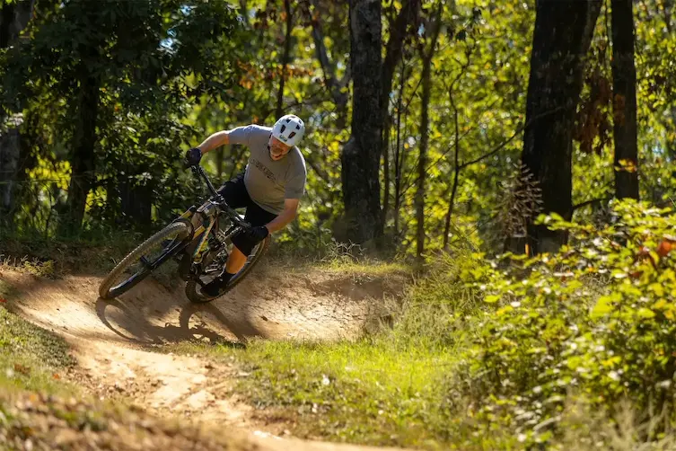 man on mountain bike