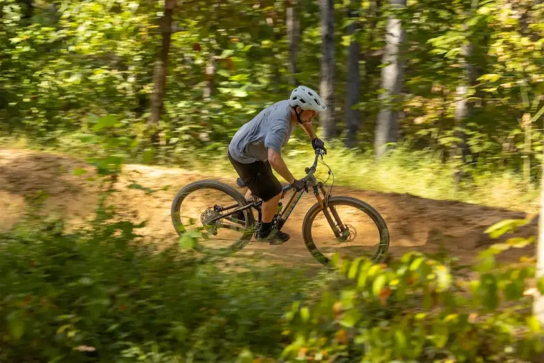 man on mountain bike