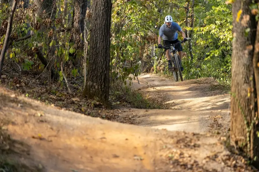 man on mountain bike