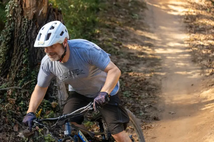 man on mountain bike