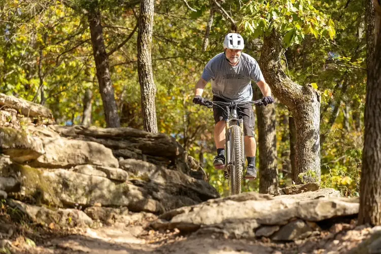 man on mountain bike