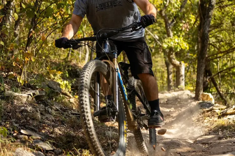 man on mountain bike